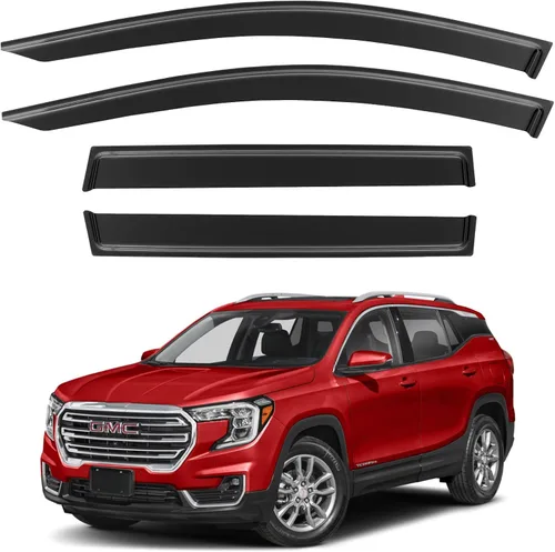 Vista 156 de YQAUTEC - Viseras para ventana, protectores contra la lluvia, compatibles con Subaru WRX 2015-2021, deflectores de viento para ventanas, viseras