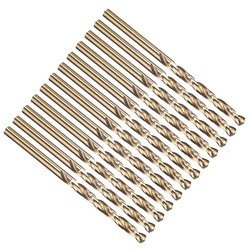 Vista 295 de PATIKIL Broca Jobber de 0.039 in, vástago recto M35 cobalto 5% acero de alta velocidad 135° acabado dorado para metal duro de acero inoxidable - 2