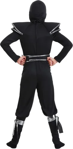 Vista 3 de Disfraz de guerrero ninja XXS para niños, Negro, XXS