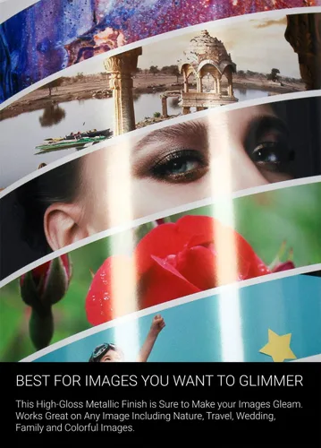 Vista 6 de Vibrance - Papel metálico para impresora fotográfica, 8.99 oz/m², rollo de papel fotográfico de alta calidad, núcleo de 3 pulgadas, 17 pulgadas x