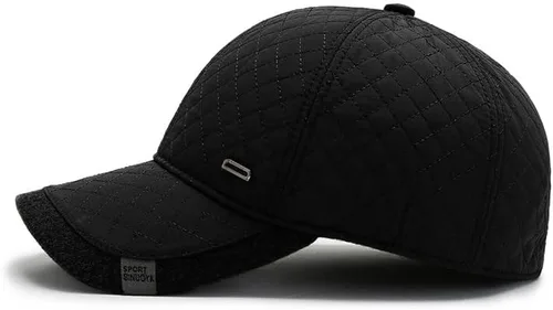 Vista 4 de Gorra de béisbol de invierno para hombre, sombreros de invierno con orejeras, gorras ajustables para clima frío