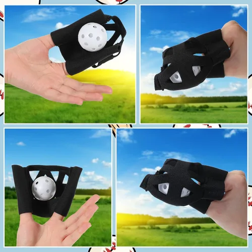 Vista 6 de Zhengmy 10 paquetes de guantes de entrenamiento de béisbol diseñados para atrapar pelotas de golf de tamaño de práctica, ayudas de entrenamiento