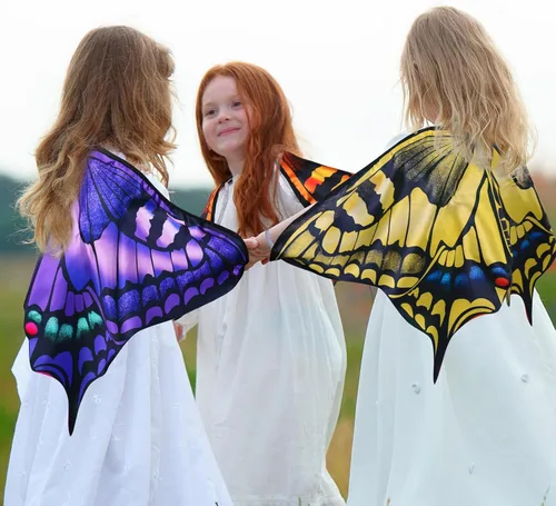 Vista 3 de D.Q.Z Butterfly-Wings-Costume for Women Ladies Fairy Wings Dress-Up Accessory Party Favors