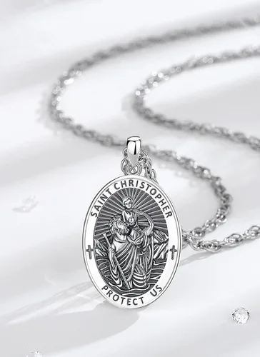 Vista 3 de CELESTIA Medallas de plata de ley 925 San MiguelSan CristóbalSan BenitoSan GabrielVirgen MaríaJesúsCaravacaMetatrónSello de los Siete Arcángeles