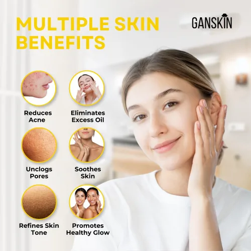 Vista 3 de Jabón de azufre - Gel de baño y cara de azufre - Limpiador facial exfoliante de azufre absorbe el exceso de aceite, reduce el aspecto de brotes