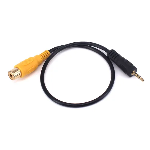 Vista 5 de Cable de 0.098 in a RCA, chapado en oro, AV-in Aux de 0.098 in TRRS macho a RCA hembra adaptador de audio convertidor cable 1.0 ft, para GPS Chapado
