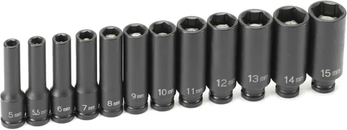 Vista 3 de Grey Pneumatic (9712MG) Juego de llaves de vaso de impacto magnético métricas de 1/4 pulgadas de 12 piezas
