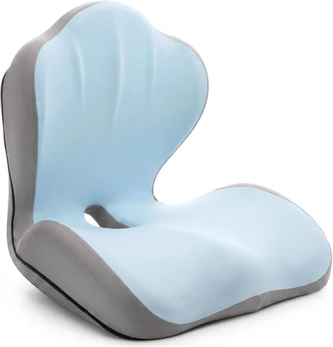 Vista 7 de Chumia Soporte ergonómico de cintura y cojín de asiento en forma de L para silla lumbar de cadera con coxis hueco de espuma viscoelástica ortopédica