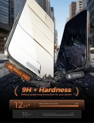 Vista 4 de MAGIC JOHN 3ª Generación Mejorada para Protector de Pantalla de iPhone Air 6.5 Pulgadas, HD Claro, Película Temperada a Prueba de Rompimiento