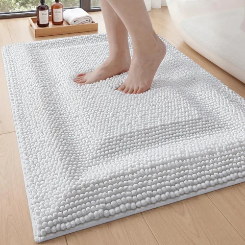 Vista 10 de DEXI Alfombrillas de baño para el baño 16x24, alfombra de baño antideslizante lavable, alfombrilla de baño de chenilla gruesa y suave absorbente