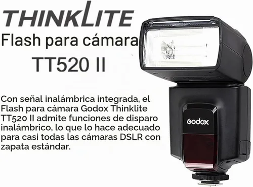 Vista 2 de Godox TT520II Flash de transmisión inalámbrica Speedlite - Receptor incorporado y transmisor RT compatible con Canon Nikon Panasonic Olympus Pentax