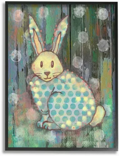 Vista 12 de Stupell Industries Arte de pared enmarcado gris de conejo del bosque envejecido, 11 x 14 pulgadas, diseño por la artista Reesa Qualia