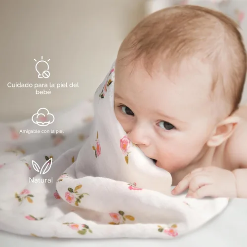 Vista 5 de Momcozy Mantas de muselina para bebé, suaves y sedosas de 47 x 47 pulgadas, mantas transpirables para envolver al recién nacido, para niños y niñas