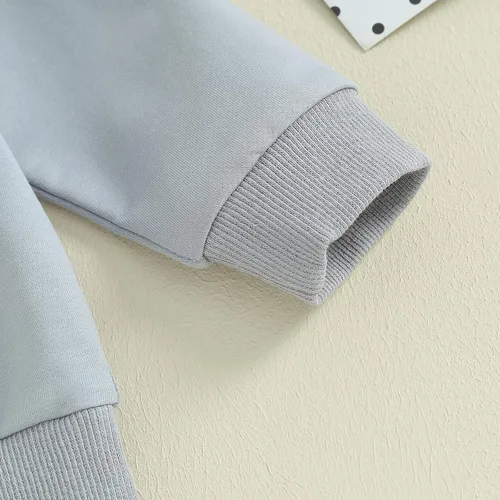 Vista 6 de Conjunto de sudadera de manga larga con estampado de vaca para niños pequeños, ropa de otoño de 2 piezas