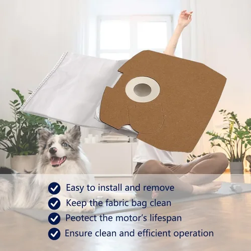 Vista 5 de Paquete de 10 bolsas de vacío HEPA de repuesto compatibles con aspiradora comercial Clean Obsessed CO711 y Perfect C105