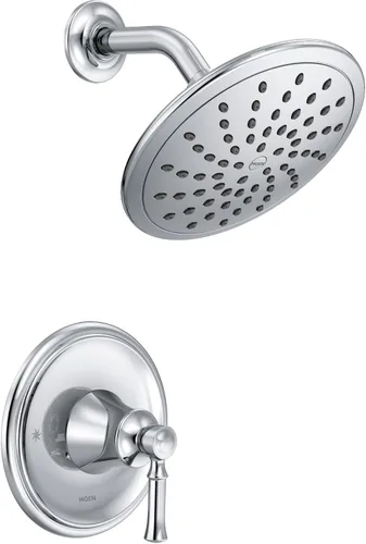 Vista 6 de Moen Dartmoor T2282EPBZG - Sistema de ducha dorado bronce con cabezal de ducha de lluvia y asa, requiere válvula, T2282EPBZG