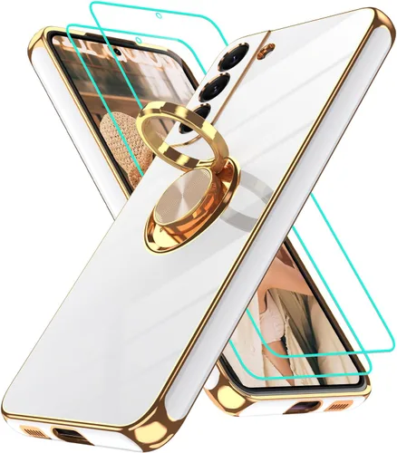 Vista 78 de Funda para Motorola Moto G 5G 2024: Funda Moto G Play 5G 2024 con 2 piezas de protectores de pantalla, soporte de anillo de rotación de 360°