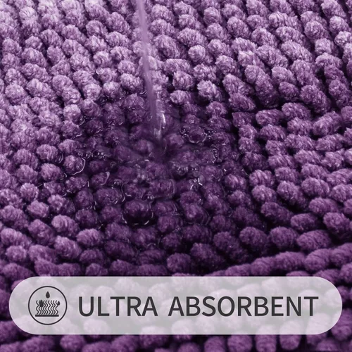 Vista 3 de Gibelle Tapete de baño de felpilla antideslizante, juego de baño con cortina de ducha, alfombra y accesorios, cortina de baño de 72 pulgadas