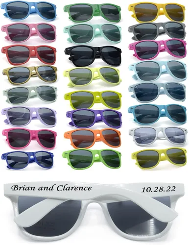Vista 9 de Gafas de sol de fiesta personalizadas, regalos de boda a granel, regalos para invitados, cumpleaños, licenciatura, graduación, novia, novia, Mezclado