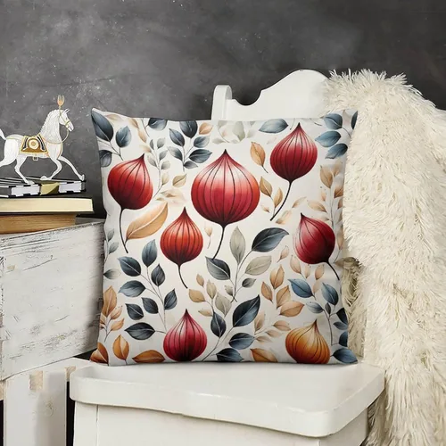 Vista 14 de Funda de cojín de 12 x 12 pulgadas, diseño de hojas de arce y calabaza naranja Happy Harvest Farm Truck para exteriores, decoración moderna