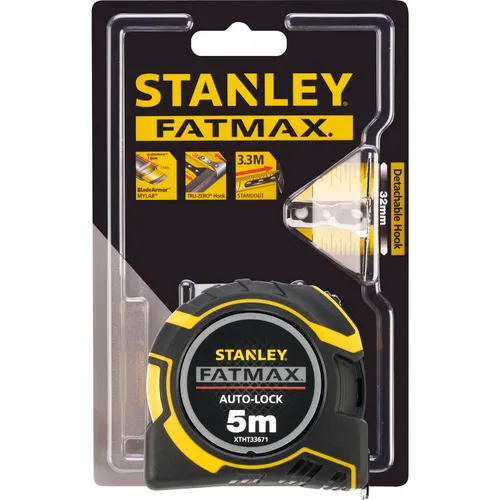 Vista 2 de STANLEY STA033671 FATMAX Cinta autobloqueada, 16.4 ft solo métrico, amarillo/negro