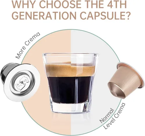 Vista 2 de Cápsulas de café espresso recargables de acero inoxidable, cápsulas de café reutilizables compatibles con Ne-spresso Original Line Brewers New