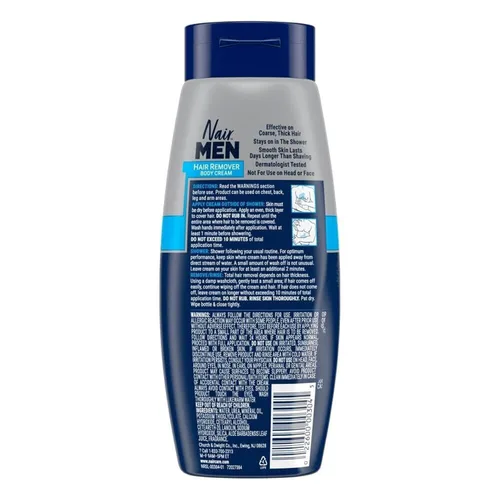 Vista 3 de Nair Crema corporal depilatoria para hombres, 12 onzas (paquete de 2)