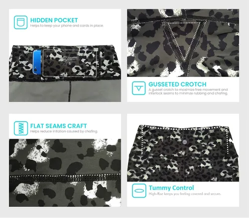 Vista 5 de QUEENIEKE Leggings de yoga de cintura alta con 2 bolsillos para mujeres y niñas, control de abdomen, levantamiento de glúteos, no se transparenta