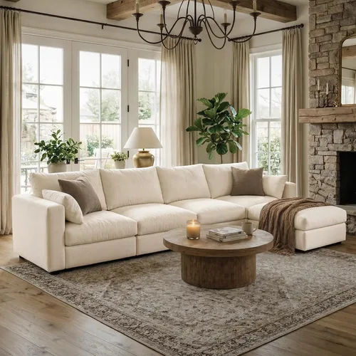 Vista 15 de Sofá modular Cloud modular con almacenamiento, sofá nube profundo de gran tamaño, sofá beige para sala de estar, sofá en forma de L de 99 pulgadas