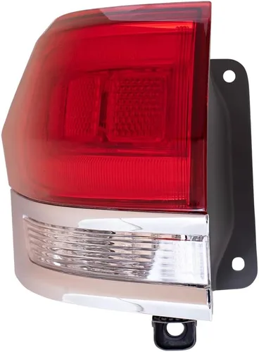 Vista 2 de Brock Conjunto de luz trasera lateral del conductor de repuesto con bisel cromado compatible con Grand Cherokee Laredo/Limited/Overland/Summit