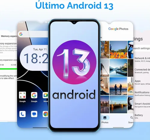 Vista 7 de Ulefone Note 16 Pro 2023 Teléfono celular desbloqueado, Android 13, Octa-core 12 GB + 128 GB, teléfonos de pantalla de 6.52 pulgadas Negro