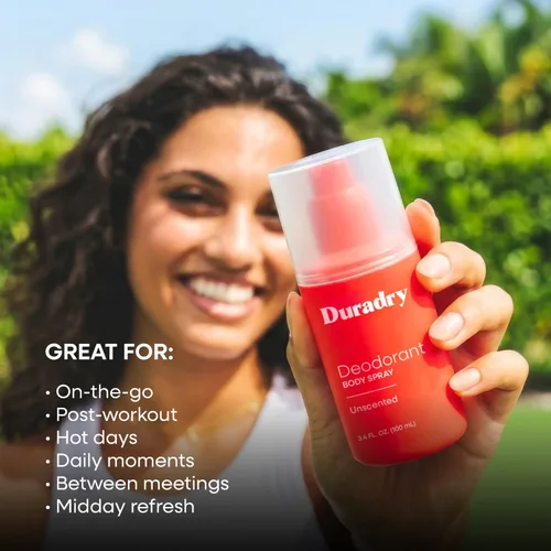 Vista 4 de Duradry Desodorante sin aluminio para hombres y mujeres – Desodorante sin perfume para todo el cuerpo, neutralizador de olores natural, transparente