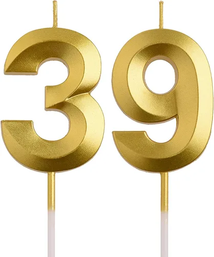 Vista 11 de Velas de cumpleaños número 39, color rosa 93 y 39 años de edad, velas de cumpleaños, decoraciones de fiesta de cumpleaños Rose Gold 39th 93rd