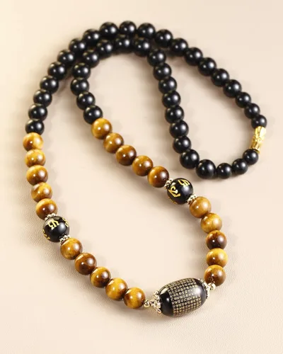 Vista 4 de Jewever Feng Shui - Collares de obsidiana negra con ojo de tigre para mujeres y hombres, collar de cristales curativos que trae buena suerte
