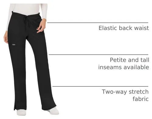 Vista 4 de Cherokee - Pantalones quirúrgicos elásticos Workwear Revolution WW120 para mujer, suaves y con cordón ajustable Negro