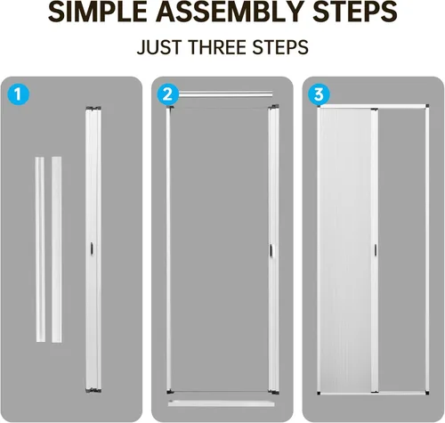 Vista 4 de MaKefeile Puerta celular plegable de acordeón sin perforaciones para puertas celulares, puertas correderas para dormitorios, pasillos, divisores