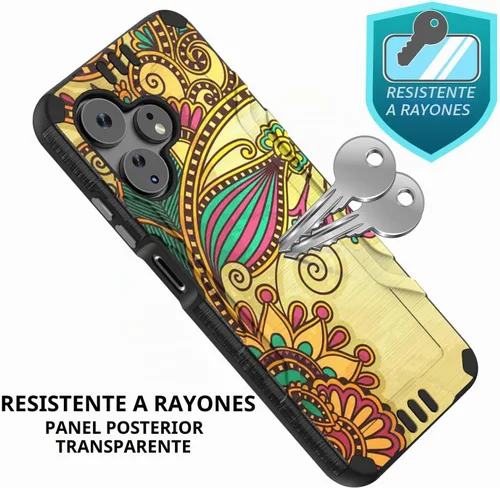 Vista 4 de TJS Funda para Celero3 Celero 5G + Plus 2024 (3ª versión) (flor antigua)