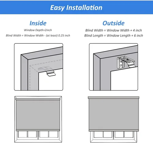 Vista 5 de LUCKUP Persianas enrollables opacas sin cordones para ventanas, oscurecimiento de la habitación, persianas enrollables, impermeables