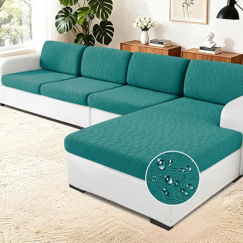 Vista 13 de MAXIJIN Fundas de cojín impermeables para sofá, funda de cojín individual de asiento de silla, fundas elásticas para sofá modular con parte inferior
