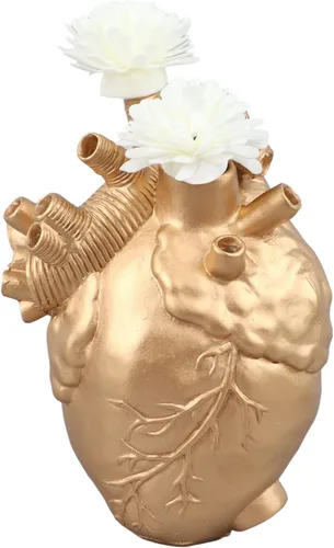 Vista 8 de Yosoo Florero de corazón, florero anatómico decorativo para decoración del hogar (dorado)