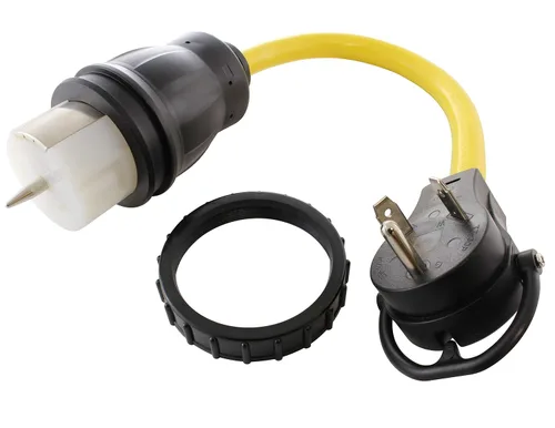 Vista 12 de AC WORKS Generador a interruptor de transferencia Adaptador de caja de entrada de 50 amperios (L5-30 30Amp 3 clavijas a CS6364 flexible) Amarillo