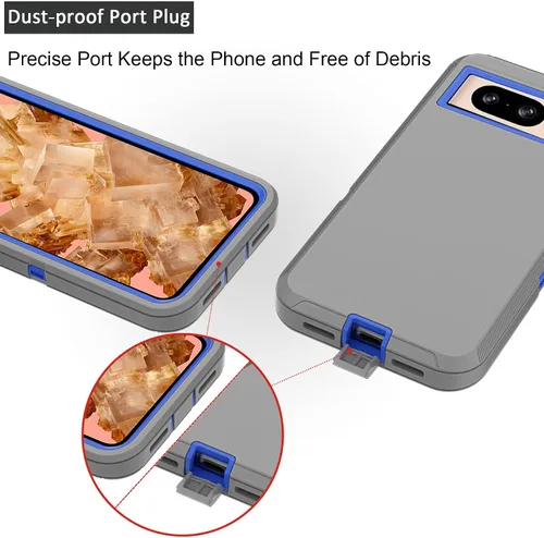 Vista 4 de Funda compatible con Google Pixel 8, con clip para cinturón, resistente, a prueba de golpes, protección de cuerpo completo, con función atril
