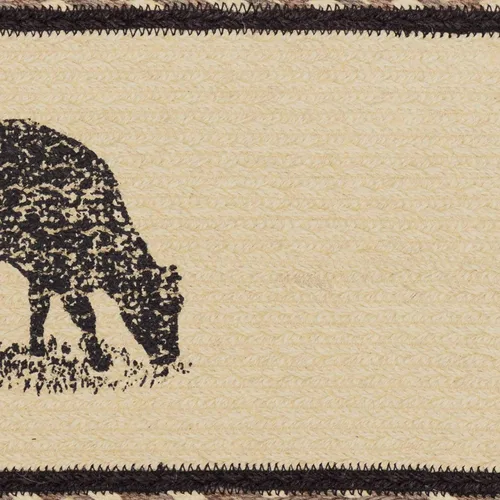 Vista 6 de VHC Brands Farmhouse Flooring Miller Farm - Alfombra de escalera rectangular con estampado de yute, vaca, color blanco blanqueado