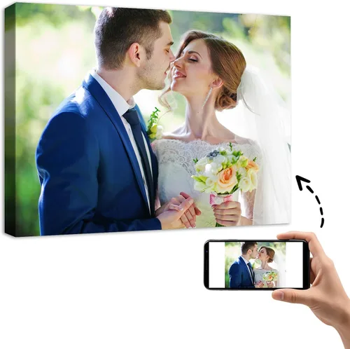 Vista 40 de YYYYHPP Impresiones en lienzo con tus fotos, arte de pared personalizado de foto a lienzo, impresión en lienzo para boda, familia, bebé, mascotas