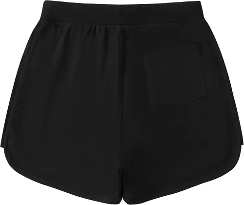 Vista 2 de Pantalones cortos de algodón para correr para niñas con cordón y bolsillos, ropa de entrenamiento para niñas de 3 a 12 años
