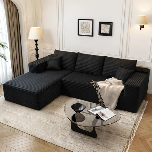 Vista 28 de Sofá seccional modular Cloud de 107.5 pulgadas con 1 otomana, sofás tapizados modernos minimalistas, cómodo sofá en forma de U para sala de estar