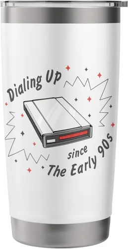 Vista 3 de 90s Nostalgia Retro 90s Dial Up Internet Vintage Stainless Steel Insulated Tumbler