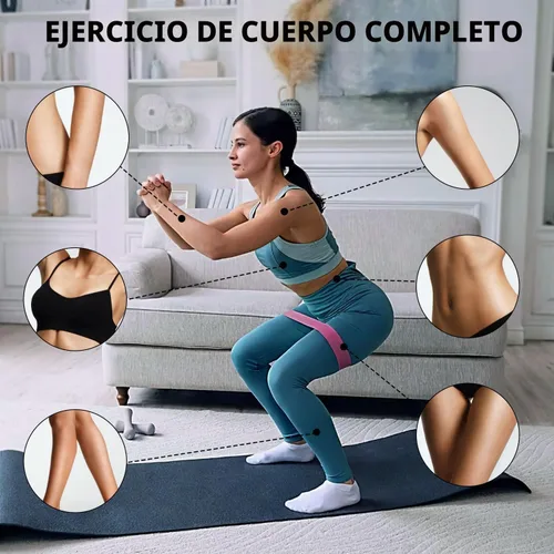 Vista 4 de Resistance Loop Exercise Bands for Home Fitness, Yoga Pilates, Stretching, Strength Training, and Physical Therapy - Elastic Bands Set Workout Bands