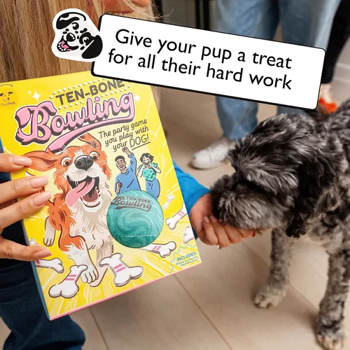 Vista 6 de Big Potato Ten Bone Bowling: un juego de fiesta familiar para ti y tu perro Juego de mesa para perros