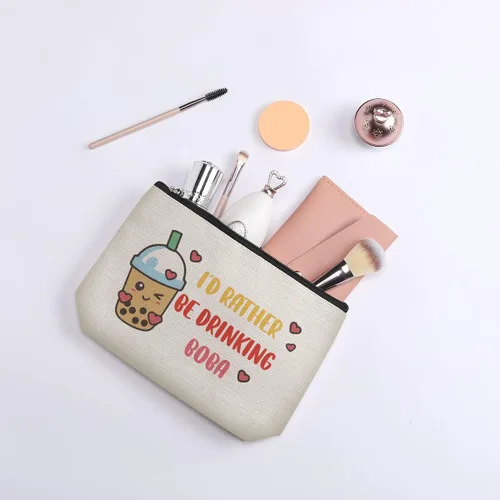 Vista 6 de Bolsa de maquillaje para fanáticos, regalos para mujeres, amantes de las canciones, amantes de la película, bolsa de cosméticos, regalo de viaje